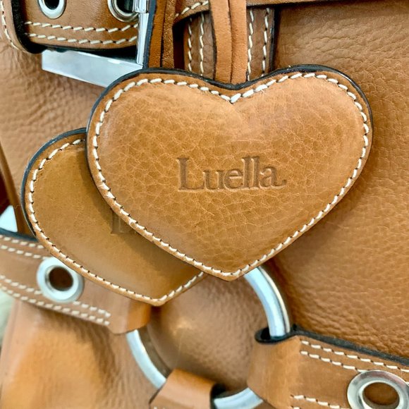 LUELLA COGNAC PEBBLE LEATHER SATCHEL - Picture 7 of 8
